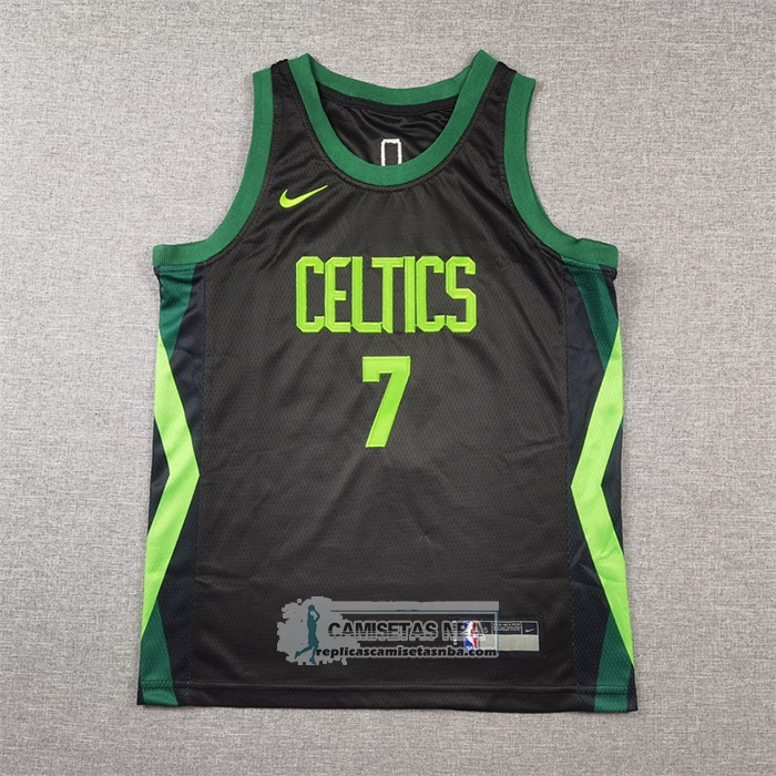 Camiseta Nino Boston Celtics Jaylen Brown NO 7 Ciudad 2024-25 Negro